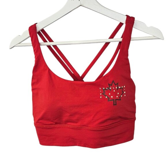 Lululemon Team Canada Energy Bra, Red, Strappy, Athletic, Gym, Size 10 - Picture 2 of 10